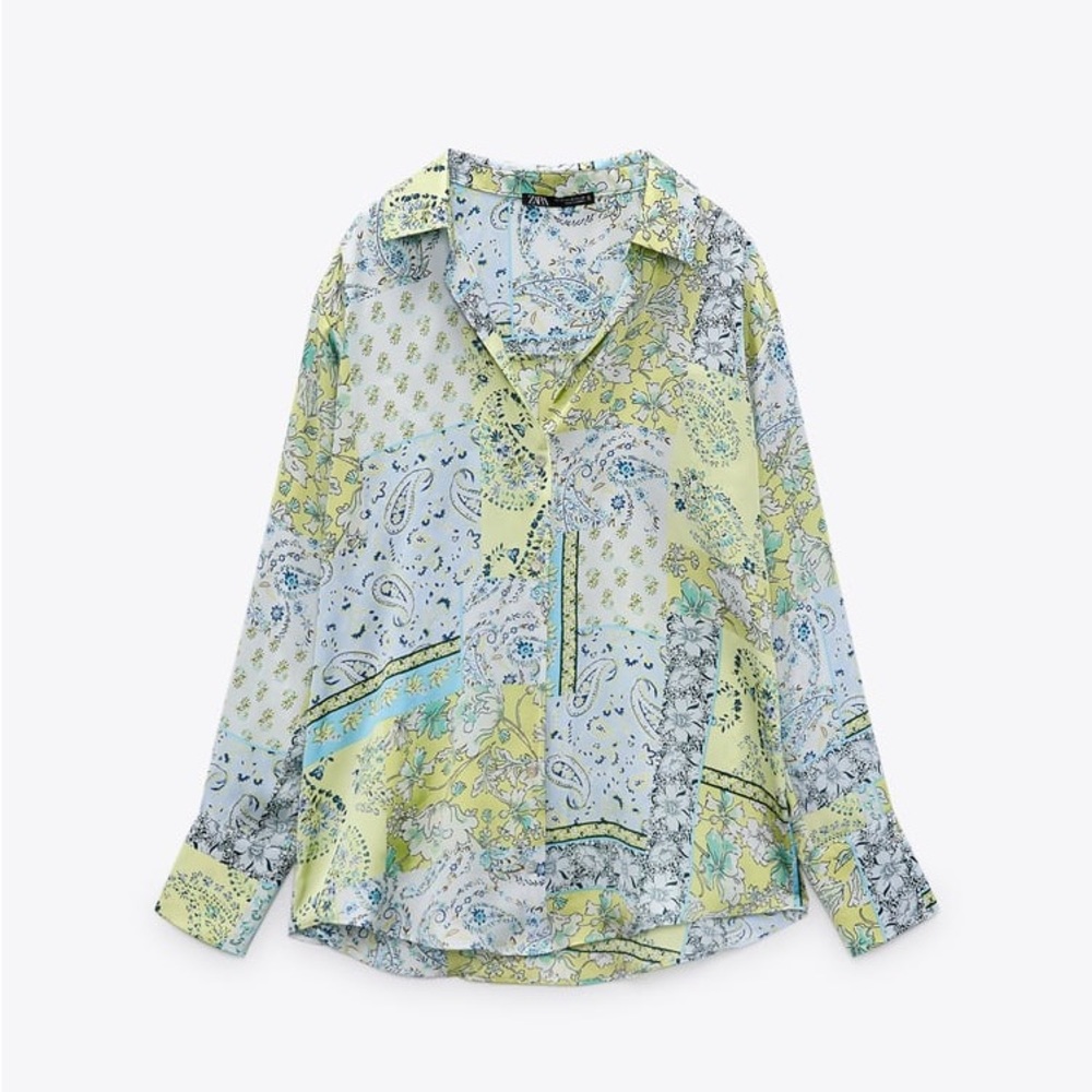 Zara satin button down